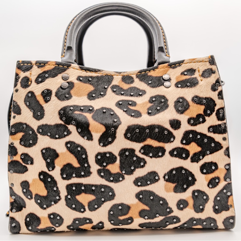 Coach Rogue 25 purse with embellished Leopard Print NWT - Picture 3 of 16
